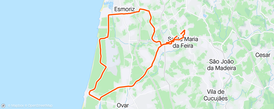 Mapa da atividade, Volta de bicicleta à hora do almoço 29er