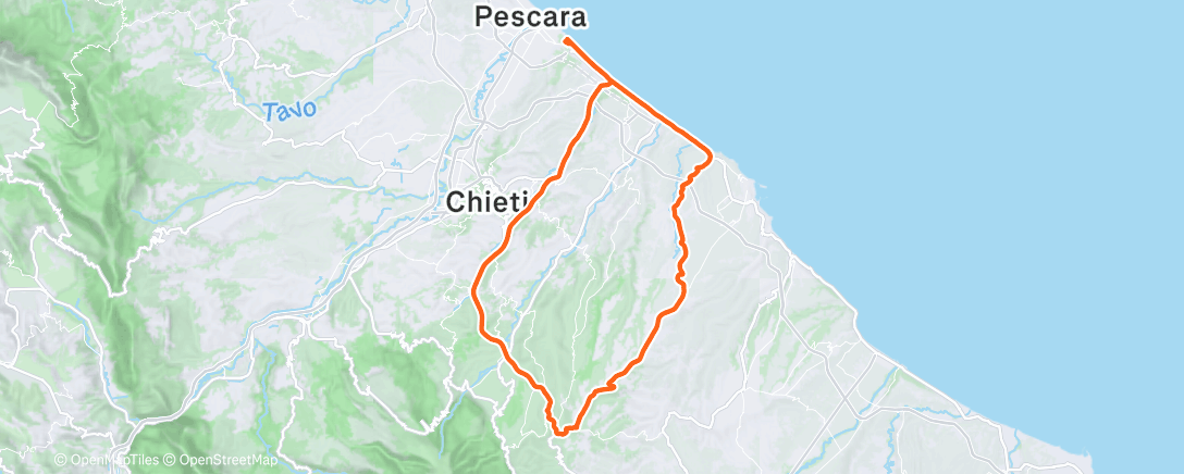 Map of the activity, Pedalata mattutina
