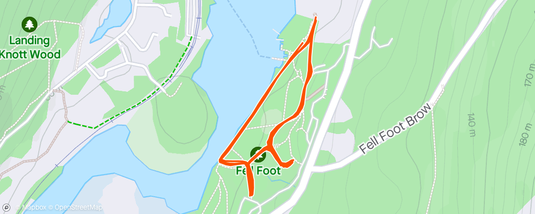 Mapa da atividade, Fell Foot Parkrun winter course