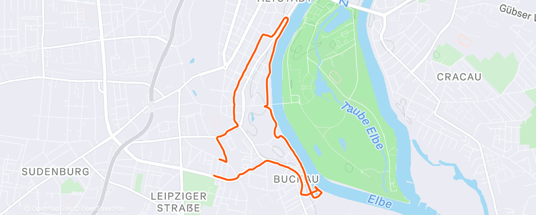 Map of the activity, Evening Run
