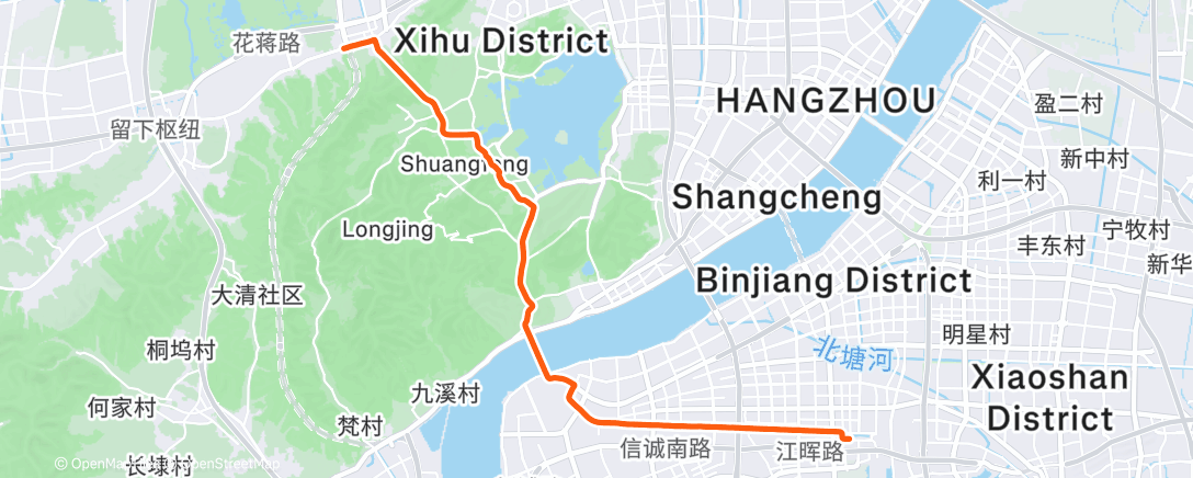Map of the activity, 晨间骑行