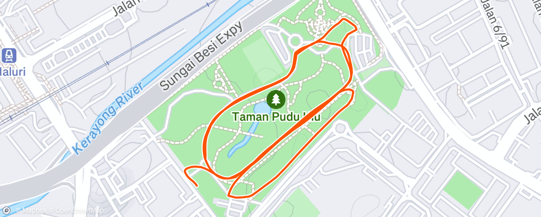 Map of the activity, Evening Run