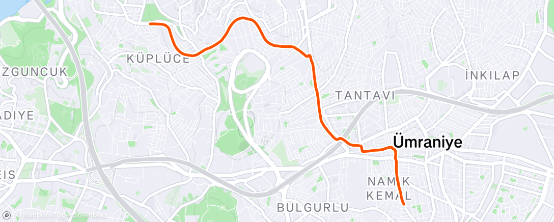 Map of the activity, Evening Ride