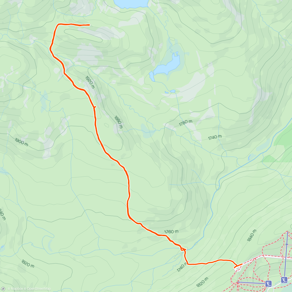 Map of the activity, Hike to Blue Lake