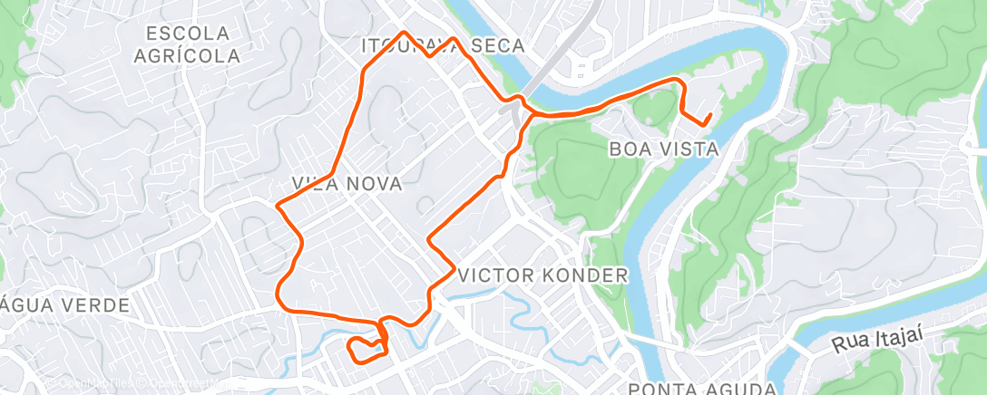 Map of the activity, Morning Run