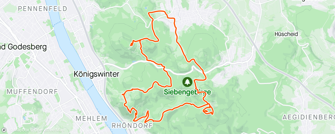 Mapa de la actividad, Rheinland hike
