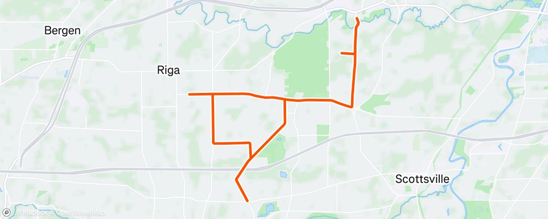 Map of the activity, Lunch Ride