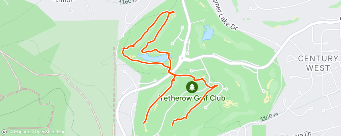 Map of the activity, Evening Golf