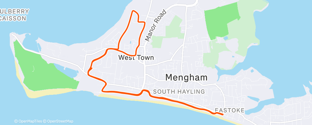 Map of the activity, Afternoon Run