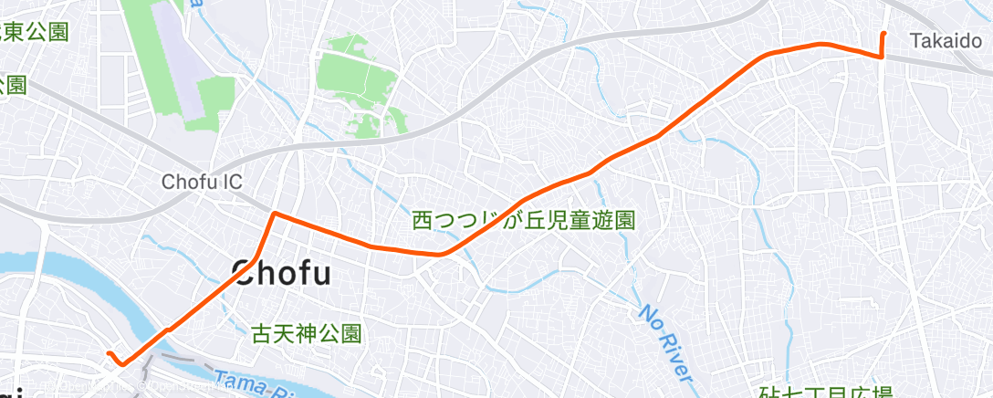 Map of the activity, Night Ride