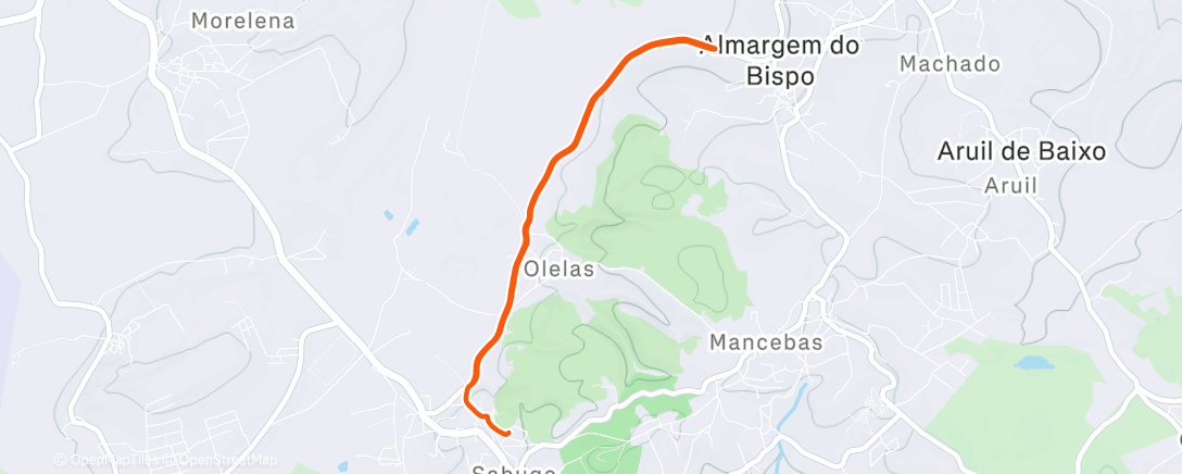 Map of the activity, Corrida vespertina