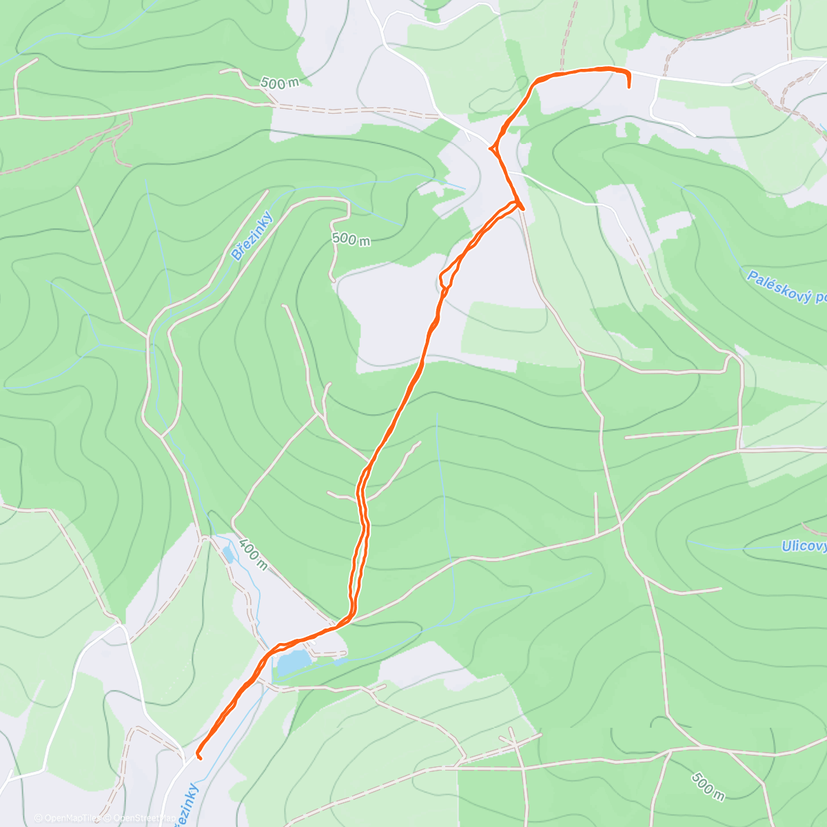 Map of the activity, Afternoon Hike