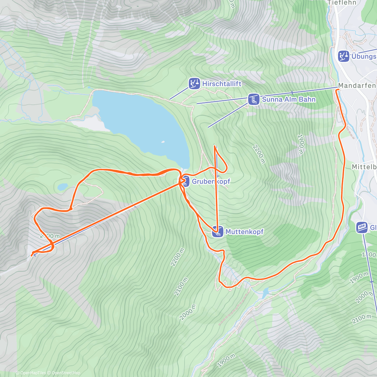Map of the activity, Morning Alpine Ski