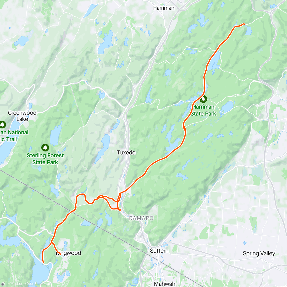 Mapa de la actividad, Harriman State Park