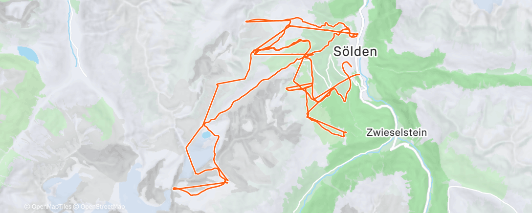 Map of the activity, Solden, day 2
