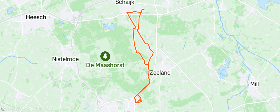 Map of the activity, Clubtraining wv Uden