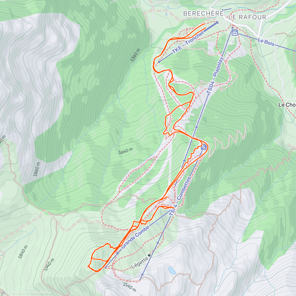 Map of the activity, Ski Arêches avec Cam et Simon 🤠