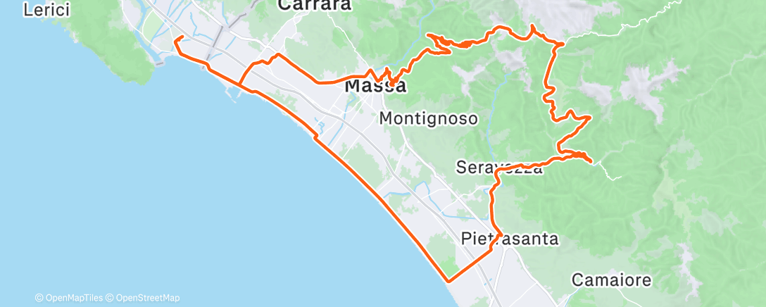 Map of the activity, Morning Ride