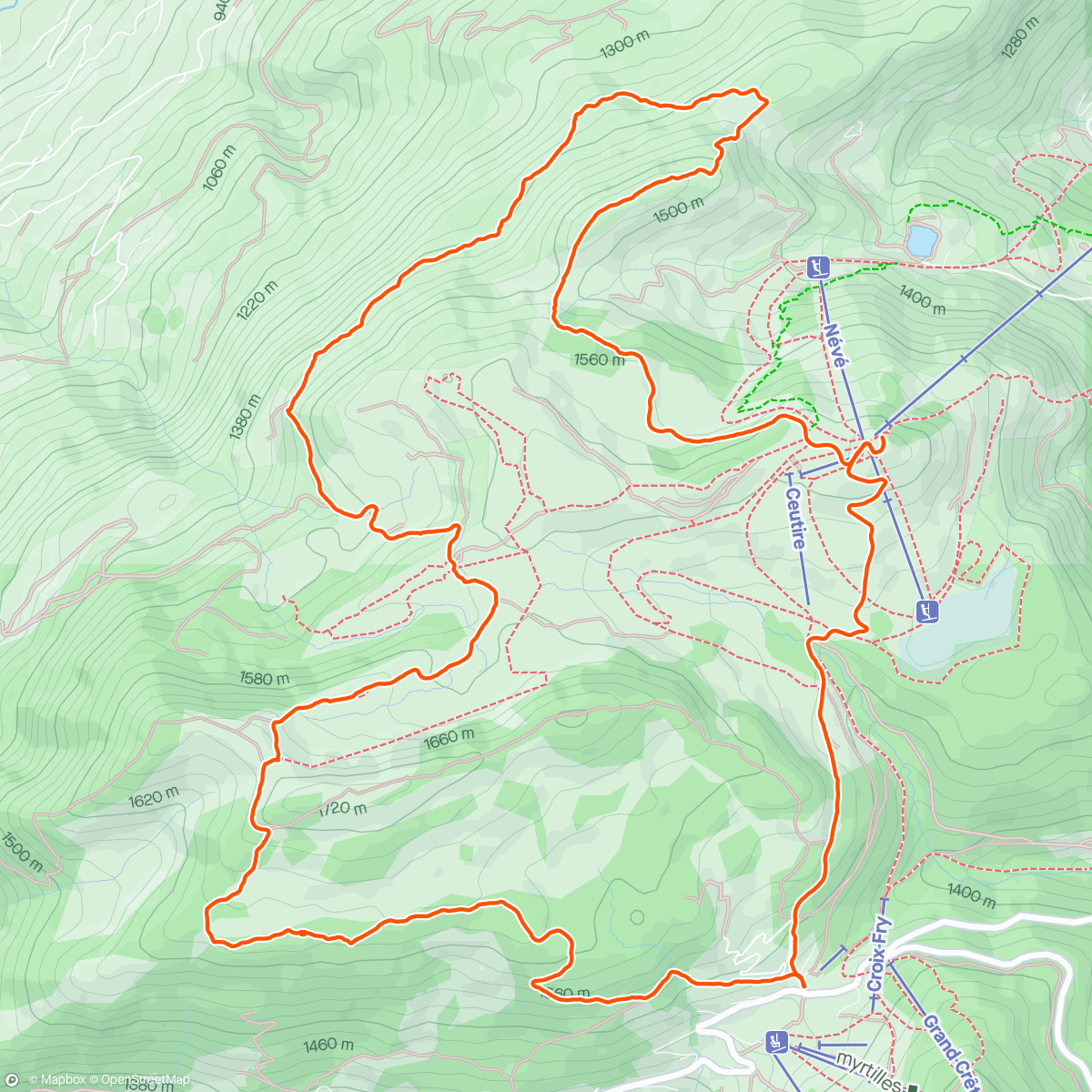 Mapa de la actividad, Marche trail plateau de Beauregard