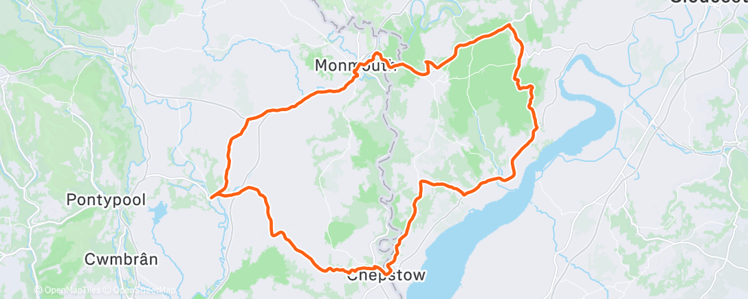 Map of the activity, Cycling
