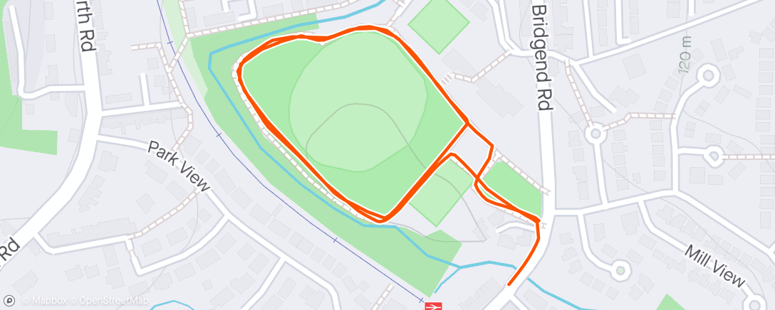 Map of the activity, Afternoon Run with bronwen