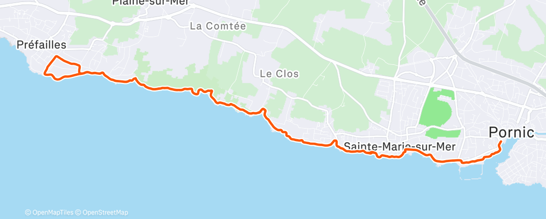 Map of the activity, Morning Run