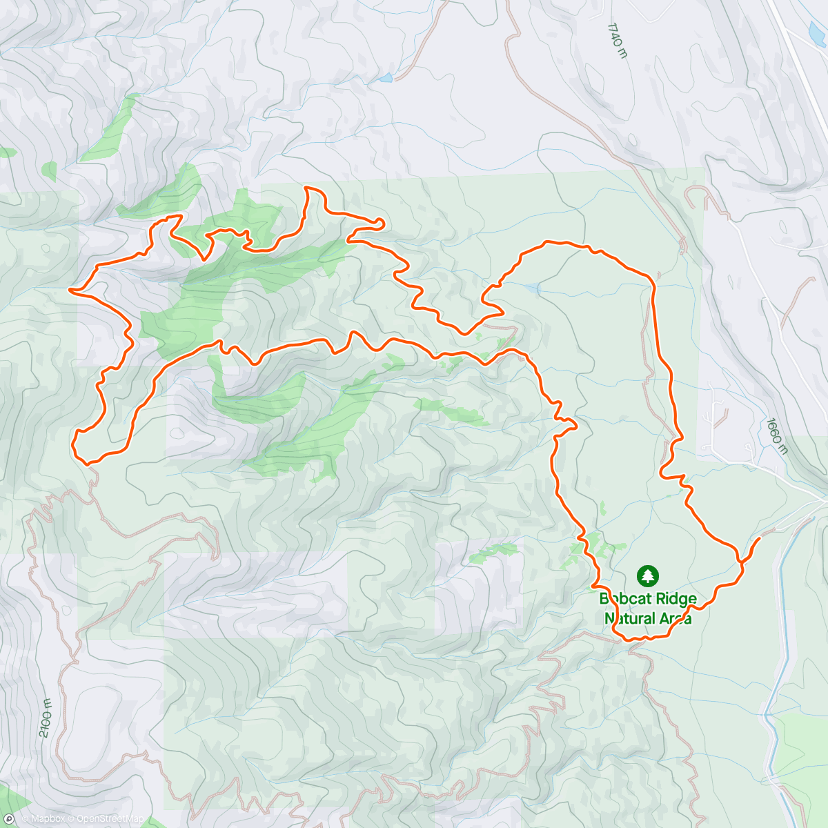 Map of the activity, Bobcat - Power Line to D.R.