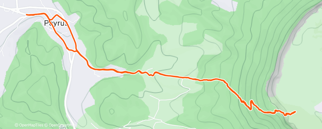 Map of the activity, Course à pied le midi