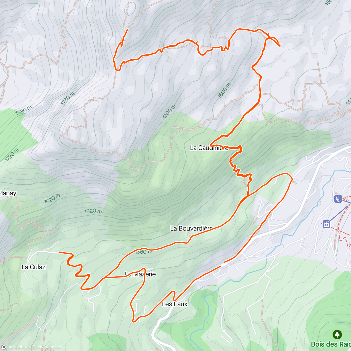 Map of the activity, Montée aiguille verte dans la poudreuse ❄️