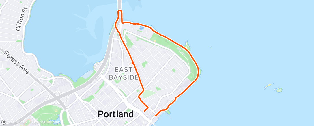 Map of the activity, Afternoon Run