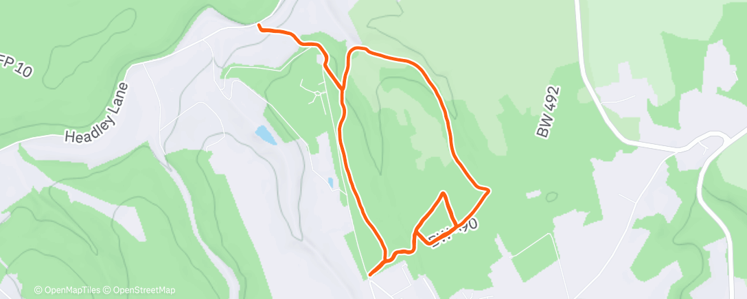 Map of the activity, Lunch Trail Run