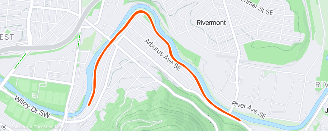 Carte de l'activité Evening Run