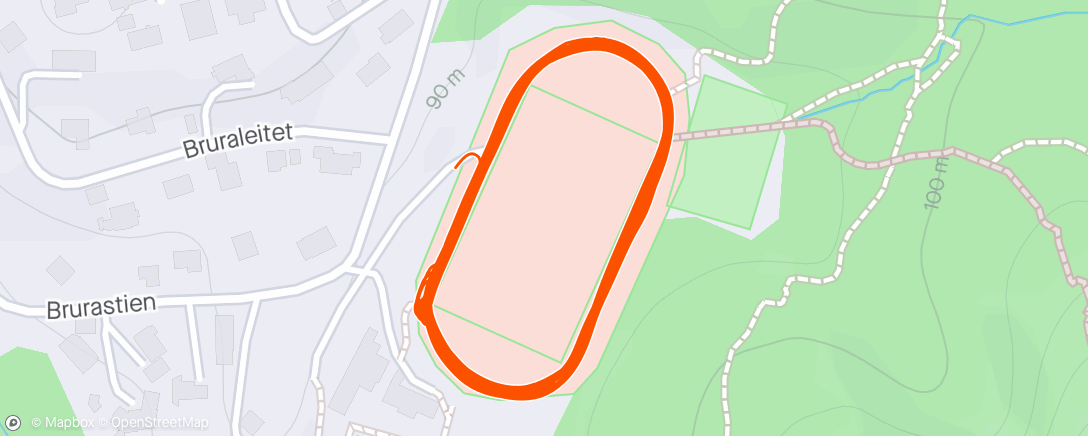 Map of the activity, Intervaller Arna Stadion