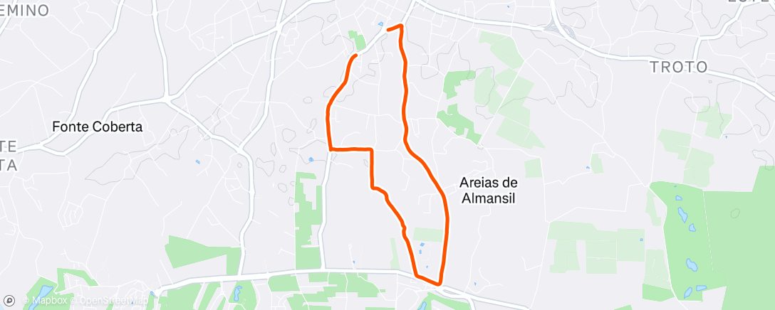 Map of the activity, Corrida matinal