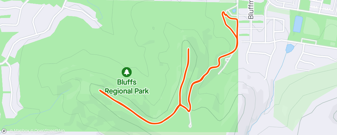 Map of the activity, Bluffs