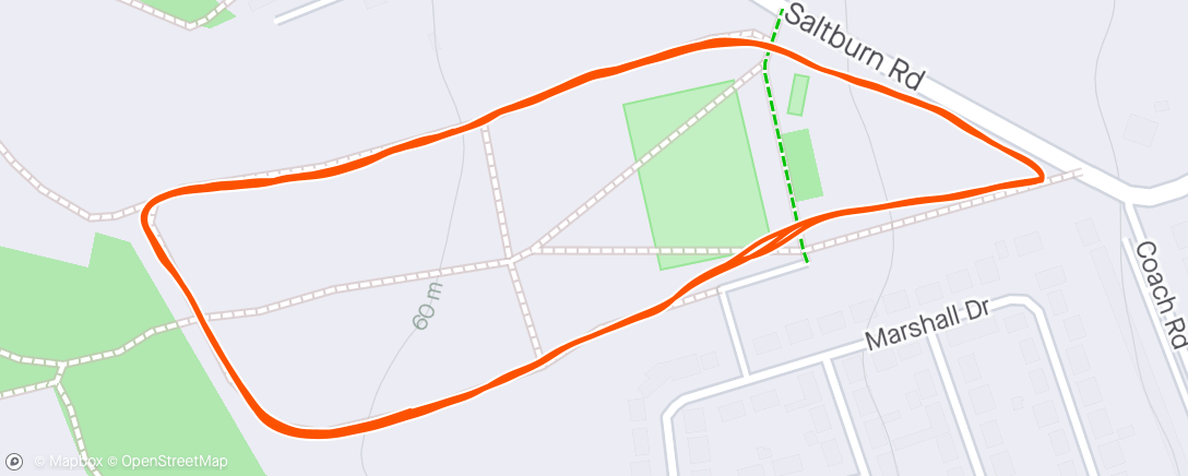 Map of the activity, Marshall drive parkrun