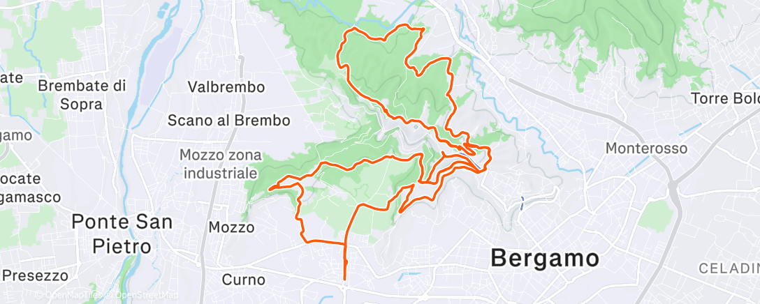 Map of the activity, Sessione di mountain biking mattutina