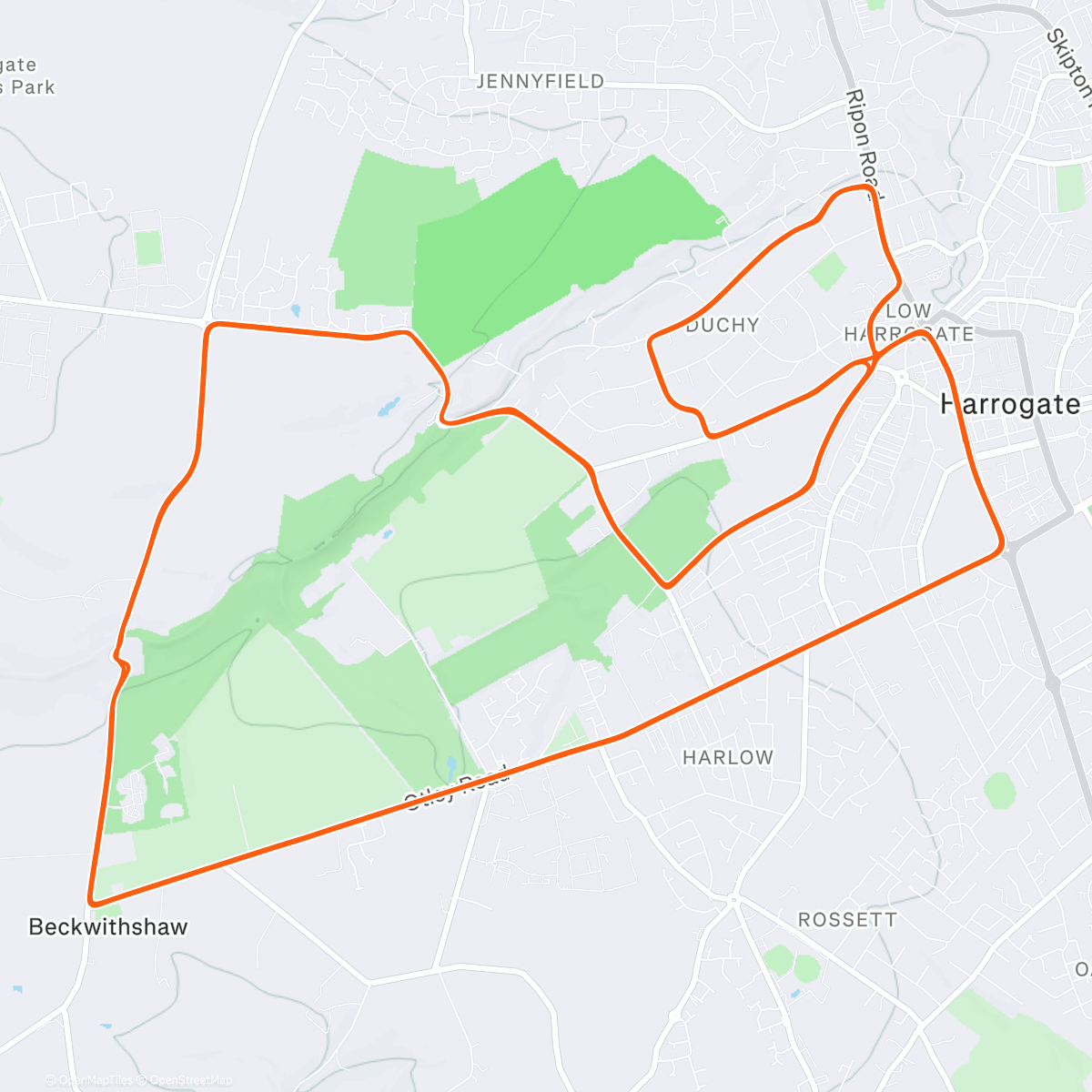 Map of the activity, Zwift - Yorkshire Double Loop in Yorkshire