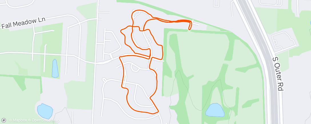 Map of the activity, Evening run
