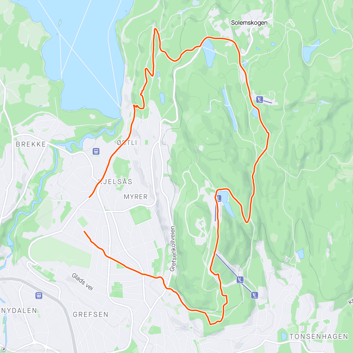 Map of the activity, Årets første med go’sykkelen.