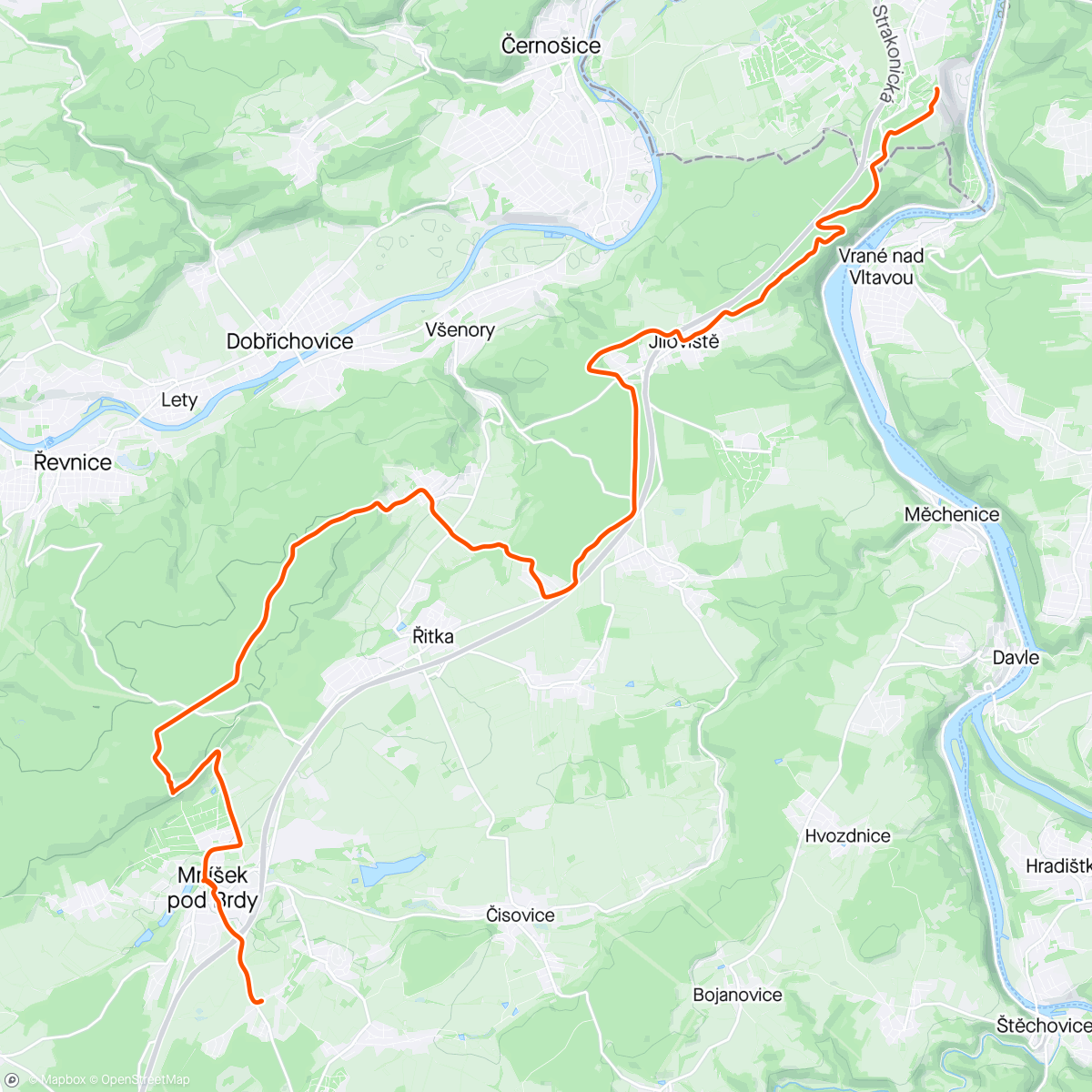 Map of the activity, A pak do Mníšku na vlak
