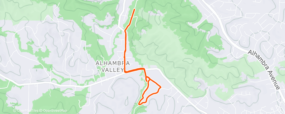 Map of the activity, Afternoon Trail Run
