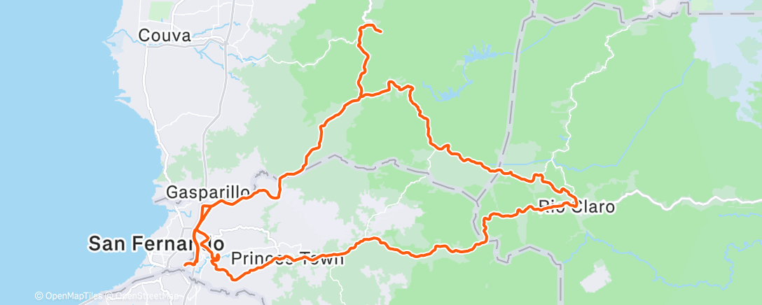 Peta aktivitas, Nice loop . Horrible road conditions. Tell dem pave it + grand Couva 😵‍💫