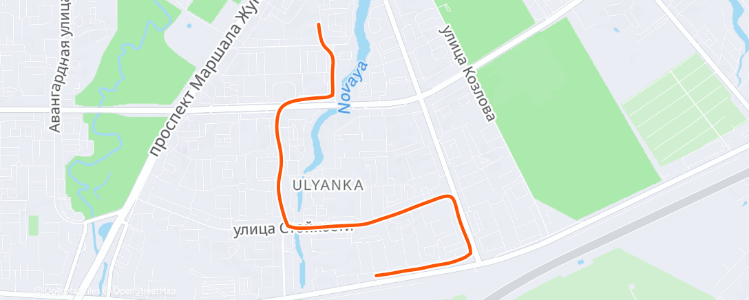 Map of the activity, Ночной забег