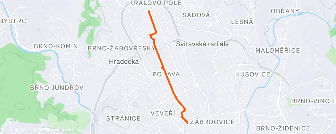 Map of the activity, Afternoon Run