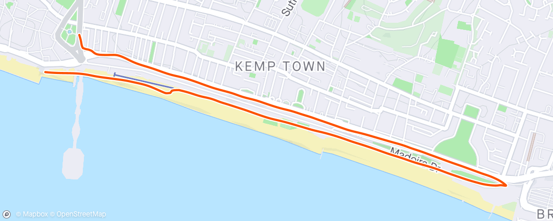 Map of the activity, Morning Run in Brighton