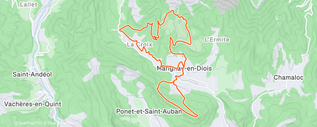 Map of the activity, Trail dans l'après-midi