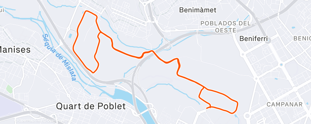 Map of the activity, Carrera de mañana