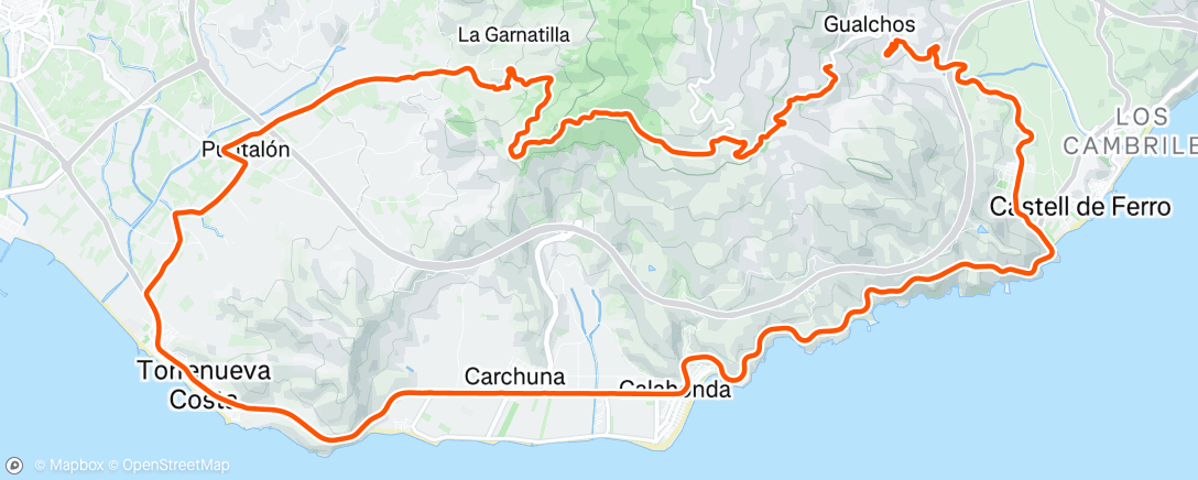 Map of the activity, Lunch Ride