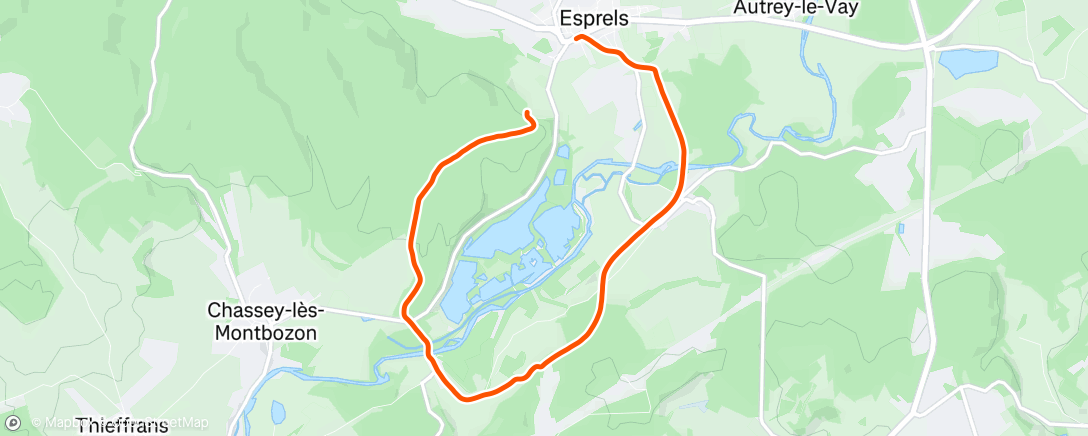 Map of the activity, Course à pied le midi avec Cédric